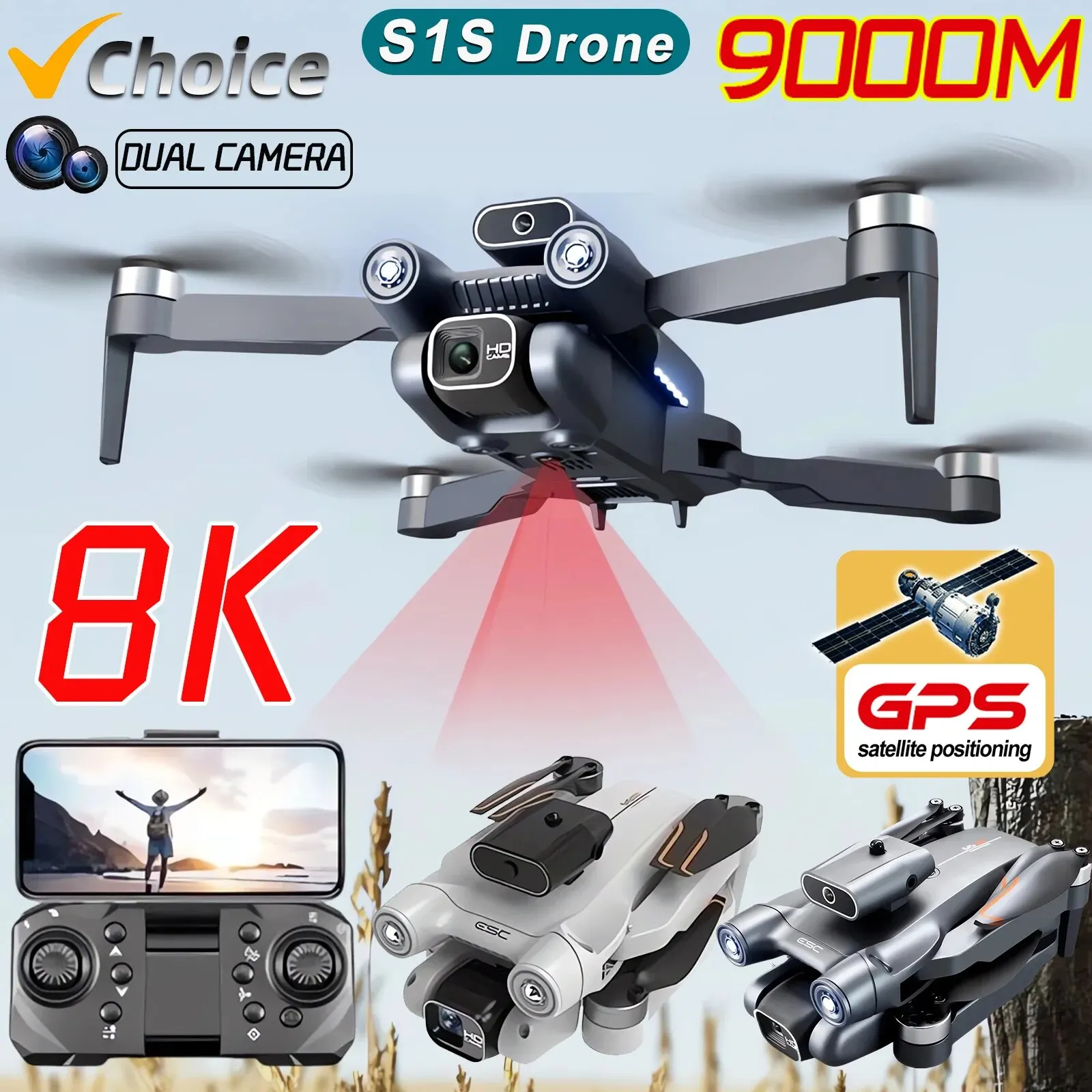 New S1S 5G GPS Drone Camera 8K - Drone Racing Camera recension och pris