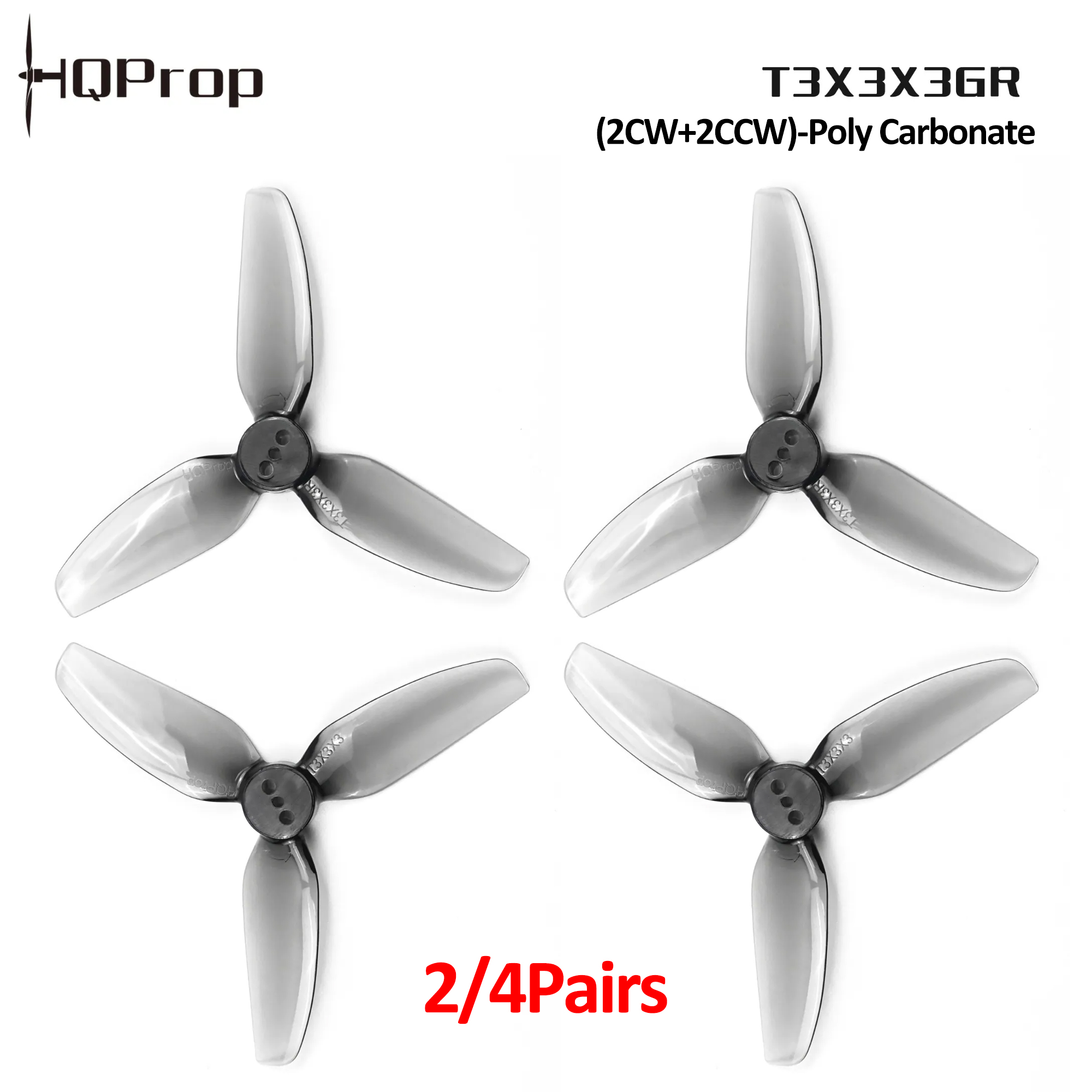 2/4 Pairs HQProp T3X3X3GR Prop - Drone Racing Motor recension och pris